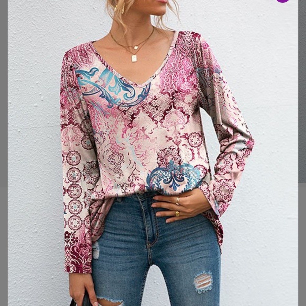 Pink & Blue Abstract Tunic